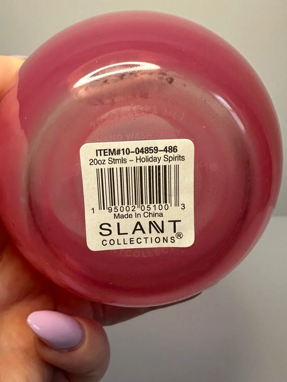 Slant Collection New Raise Your Holiday Spirits Stemless Wine Glass 20 Oz.